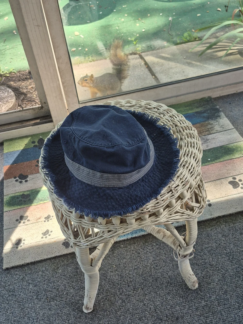 Navy Blue Bucket Hat with Gray Band